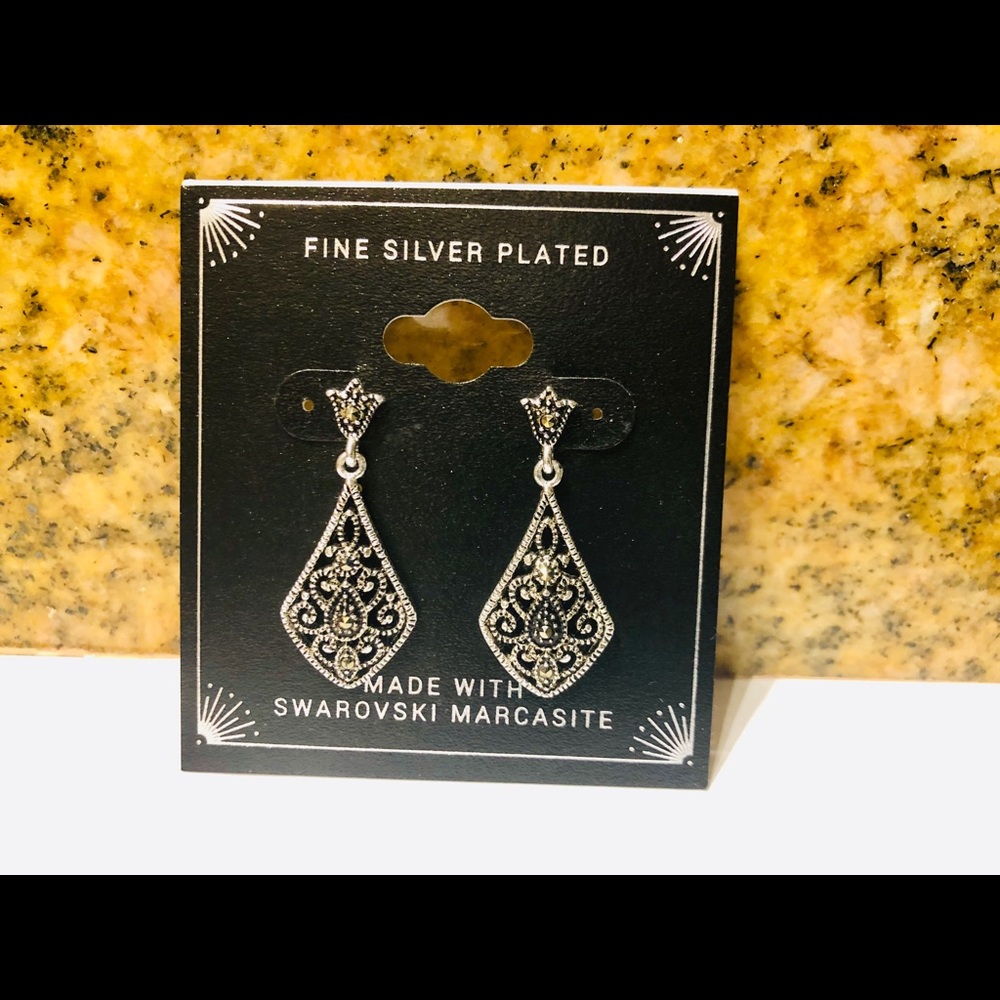 NWT Swarovski Marcasite Earrings